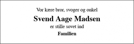 Dødsannoncen for Svend Aage Madsen - Esbjerg