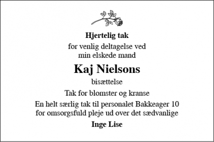 Dødsannoncen for Kaj Nielson - Vejle