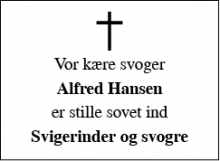 Dødsannoncen for Alfred Hansen - Esbjerg