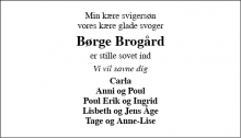 Dødsannoncen for Børge Brogård - Vinderup