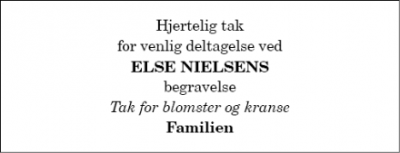 Dødsannoncen for Else Nielsen - Hobro