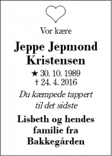 Dødsannoncen for Jeppe Jepmond Kristensen - Herning