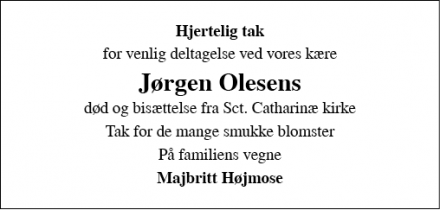 Dødsannoncen for Jørgen Olesen - Fyn