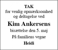 Dødsannoncen for Kim Ankersen - Svendborg