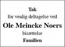 Dødsannoncen for Ole Meincke Noer - Nykøbing Falster