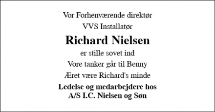 Dødsannoncen for Richard Nielsen - Esbjerg 