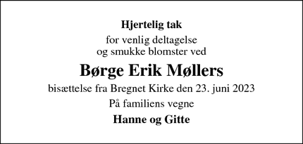 Taksigelsen for Børge Erik Møller - Brædstrup