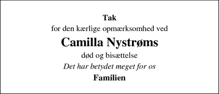 Taksigelsen for Camilla Nystrøms - Albertslund