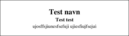 Dødsannoncen for Test navn - sefseffe