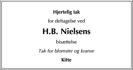 Taksigelsen for H.B. Nielsens - Fredensborg