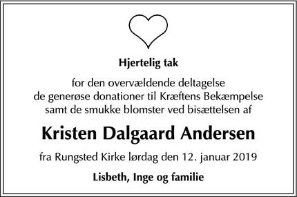 Taksigelsen for Kristen Dalgaard Andersen - Rungsted Kyst