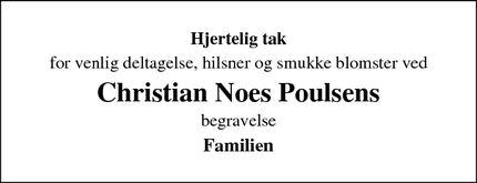 Taksigelsen for Christian Noes Poulsens - Vorbasse