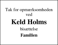 Taksigelsen for Keld Holms - Allinge
