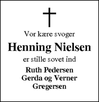 Dødsannoncen for Henning Nielsen - Lemvig