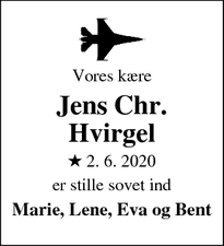 Dødsannoncen for Jens Chr. Hvirgel - Lem St
