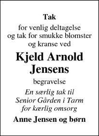 Taksigelsen for Kjeld Arnold
Jensens - Vejle