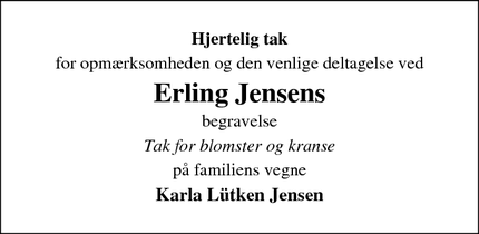 Taksigelsen for Erling Jensens - Lem St.