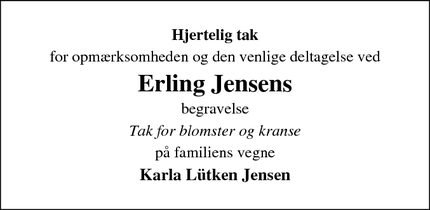 Taksigelsen for Erling Jensens - Lem St.