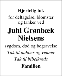 Taksigelsen for Juhl Grønbæk Nielsens - Skjern
