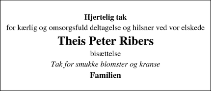 Taksigelsen for Theis Peter Ribers - Dragør 