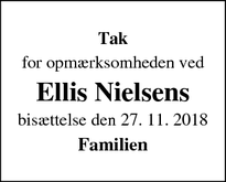 Taksigelsen for  Ellis Nielsens - Værløse