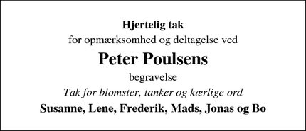 Taksigelsen for Peter Poulsen - Hillerød