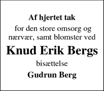 Taksigelsen for  Knud Erik Bergs - Odense