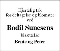 Taksigelsen for Bodil Sunesens - Odense