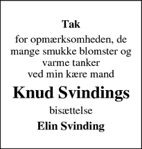 Taksigelsen for Knud Svindings - Ferritslev Fyn