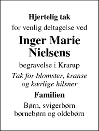 Taksigelsen for Inger Marie Nielsen - Thisted