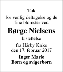 Taksigelsen for Børge Nielsens - Haarby