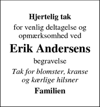 Taksigelsen for Erik Andersen - Værløse