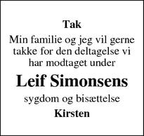 Taksigelsen for Leif Simonsens - Årslev