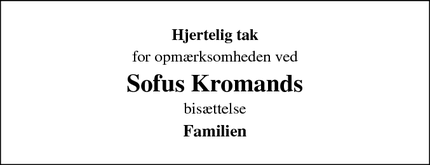 Taksigelsen for Sofus Kromand - Grenaa