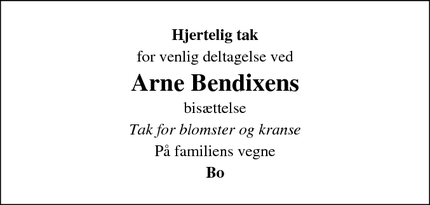 Taksigelsen for Arne Bendixens - Grenaa