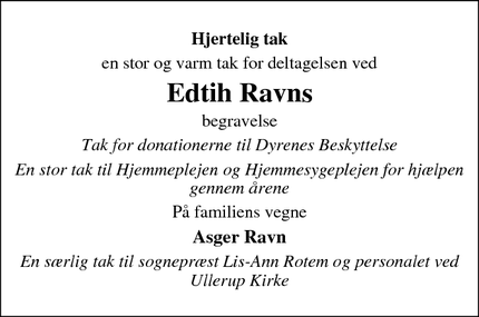 Taksigelsen for Edtih Ravns - Sønderborg