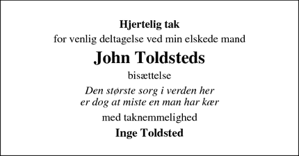 Taksigelsen for John Toldsteds - kollund