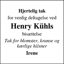 Taksigelsen for Henry Kühl - Øsby 