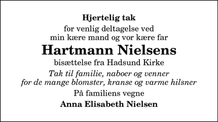 Taksigelsen for Hartmann Nielsens - Gjerlev