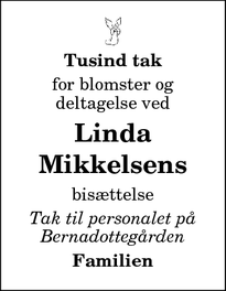 Taksigelsen for Linda Mikkelsens - Hadsund