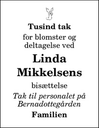 Taksigelsen for Linda Mikkelsens - Hadsund