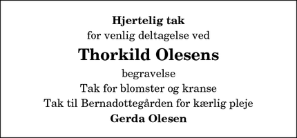 Taksigelsen for Thorkild Olesens - Hadsund