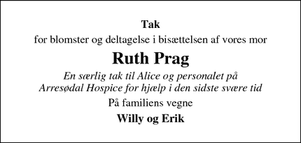Taksigelsen for Ruth Prag - Frederiksværk