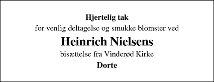 Taksigelsen for Heinrich Nielsens - Frederiksværk