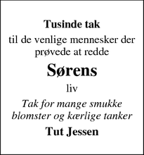 Taksigelsen for Søren - Hundested