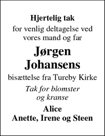 Taksigelsen for Jørgen Johansen - Haslev 