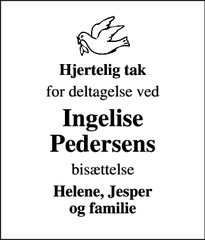 Taksigelsen for Ingelise Pedersens - Helsingør