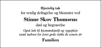 Taksigelsen for Stinne Skov Thomsens - Sunds