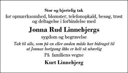 Taksigelsen for  Jonna Rud Linnebjergs - Herning