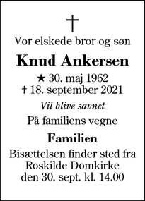 Dødsannoncen for Knud Ankersen - Herning